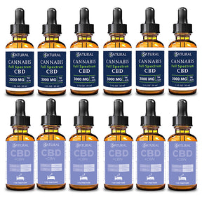 Day and Night Bundle Six Pack Full Spectrum CBD Oil 3000mg and CBN Oil