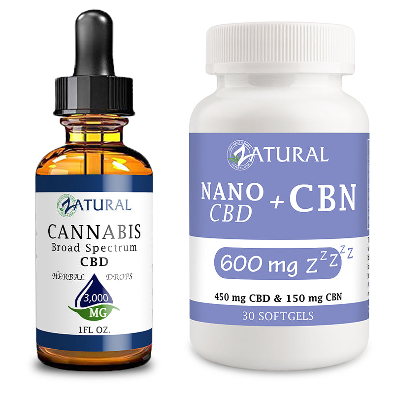 Day and Night Bundle Broad Spectrum CBD Oil 3000mg and CBN Softgels 600mg