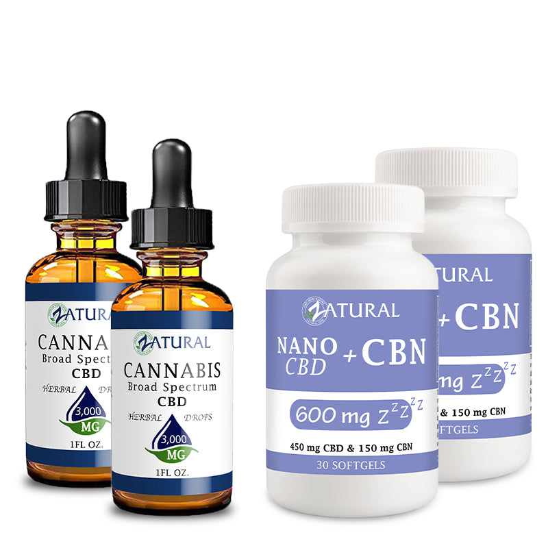 Day and Night Bundle Broad Spectrum CBD Oil 3000mg and CBN Softgels 600mg