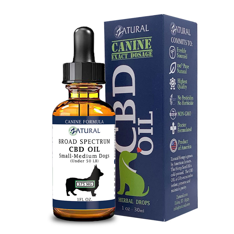 Canine CBD Oil 375 mg with a box
