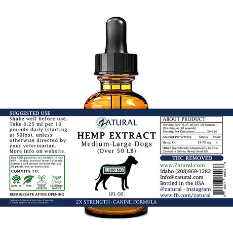 Zatural 1800mg Hemp Extract Canine Formula