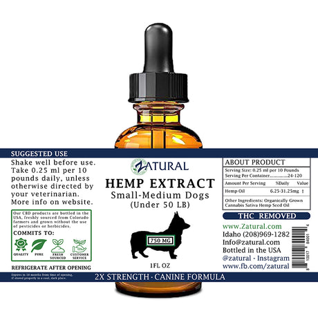 Zatural 750mg Hemp Extract Canine Formula