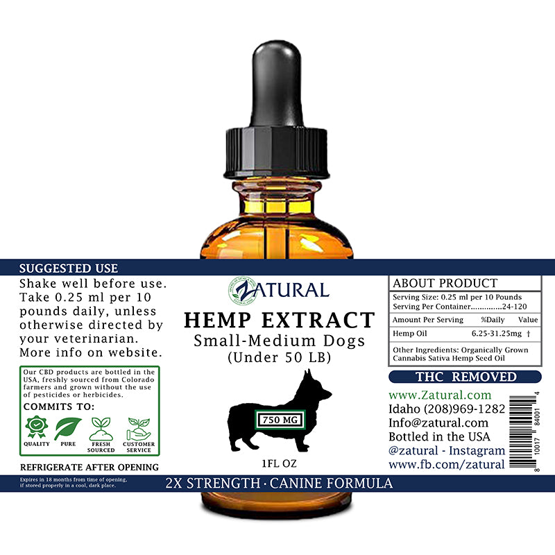 Zatural 750mg Hemp Extract Canine Formula