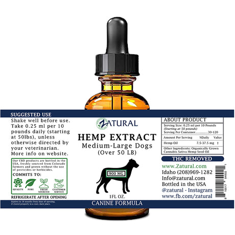 Zatural 900mg Hemp Extract Canine Formula