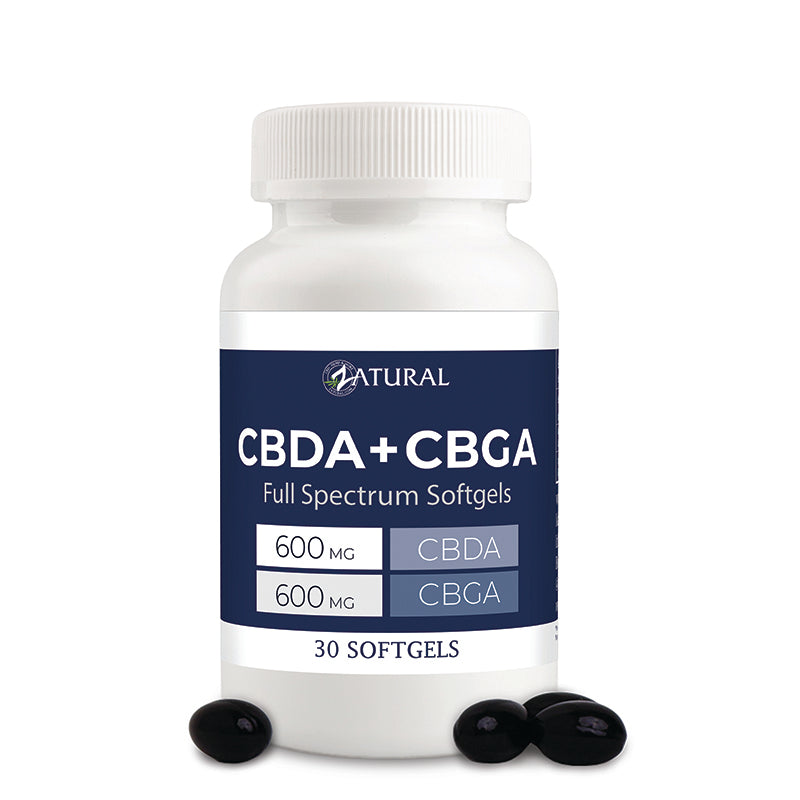 Full Spectrum CBDA+CBGA Softgels with softgels on the outside