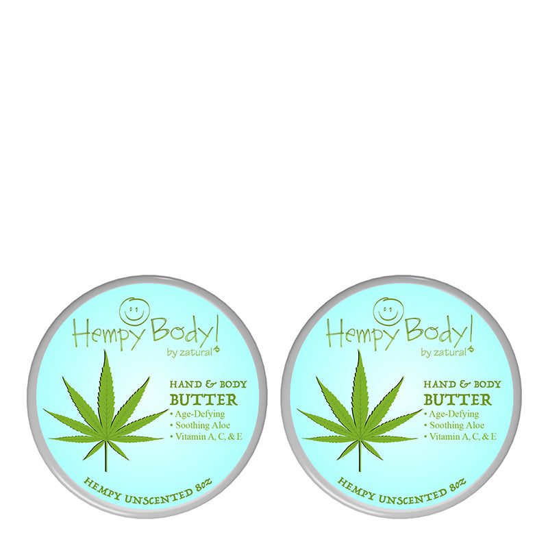Hempy Unscented Body Butter 8oz two pack
