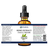 Hemp Extract Face Cream 300mg label