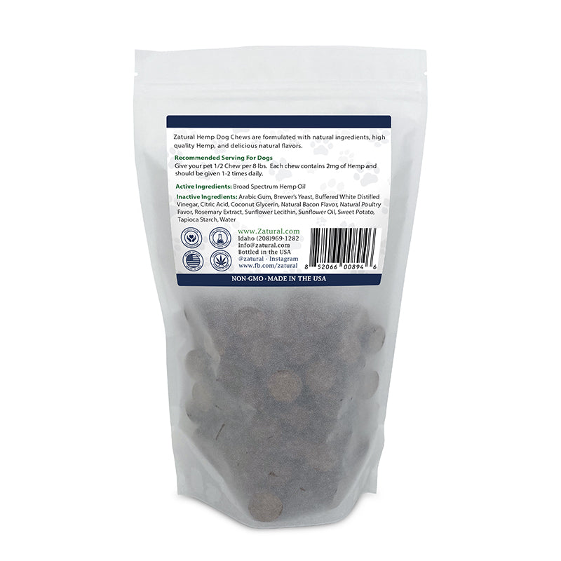 Hemp Dog Soft Chews 120 count label