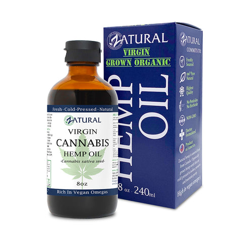 Zatural Cannabis Hemp Seed Oil 8oz with Box