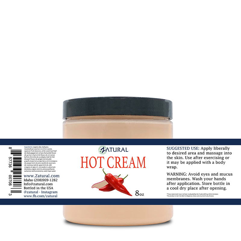 Zatural Hot cream 8oz label