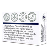 Back of the Neem Bar Soap bar box