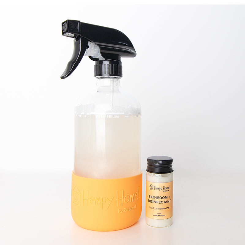 Hempy Home Bathroom and Disinfectant concentrate cleaner and spray bottle