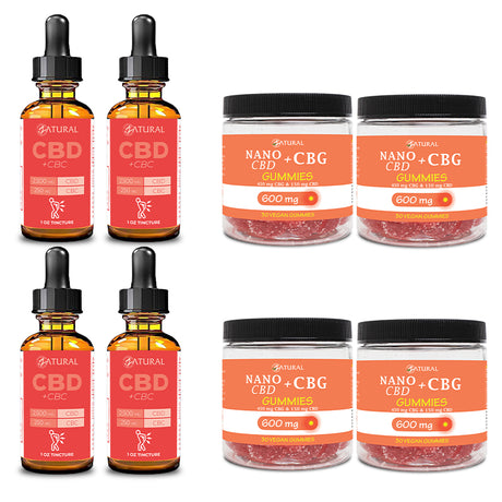 Four Month Supply CBC Oil and CBG Gummies 600mg