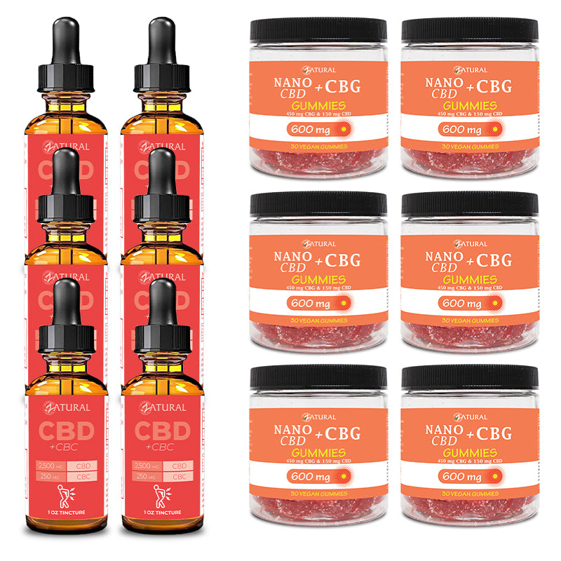 Six Month Supply CBC Oil and CBG Gummies 600mg