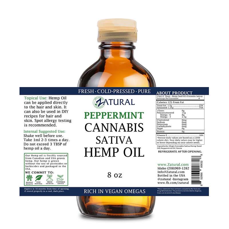 8oz Peppermint Hemp Oil