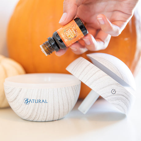 CBD Pumpkin Spice essential oil in diffuser