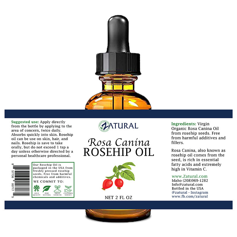 Rosehip seed Oil 2oz label