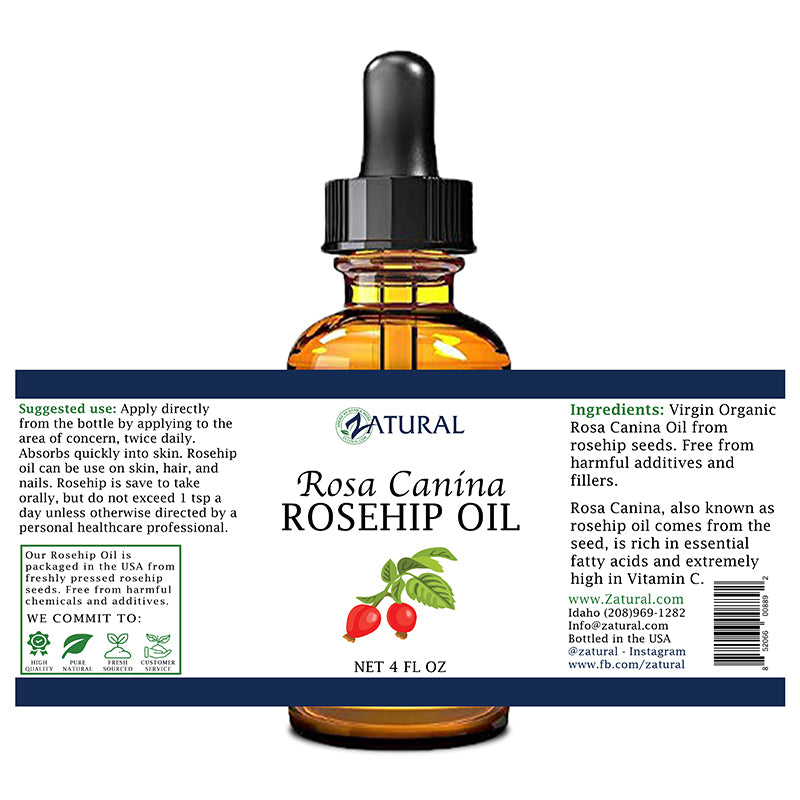 Rosehip seed Oil 4oz label