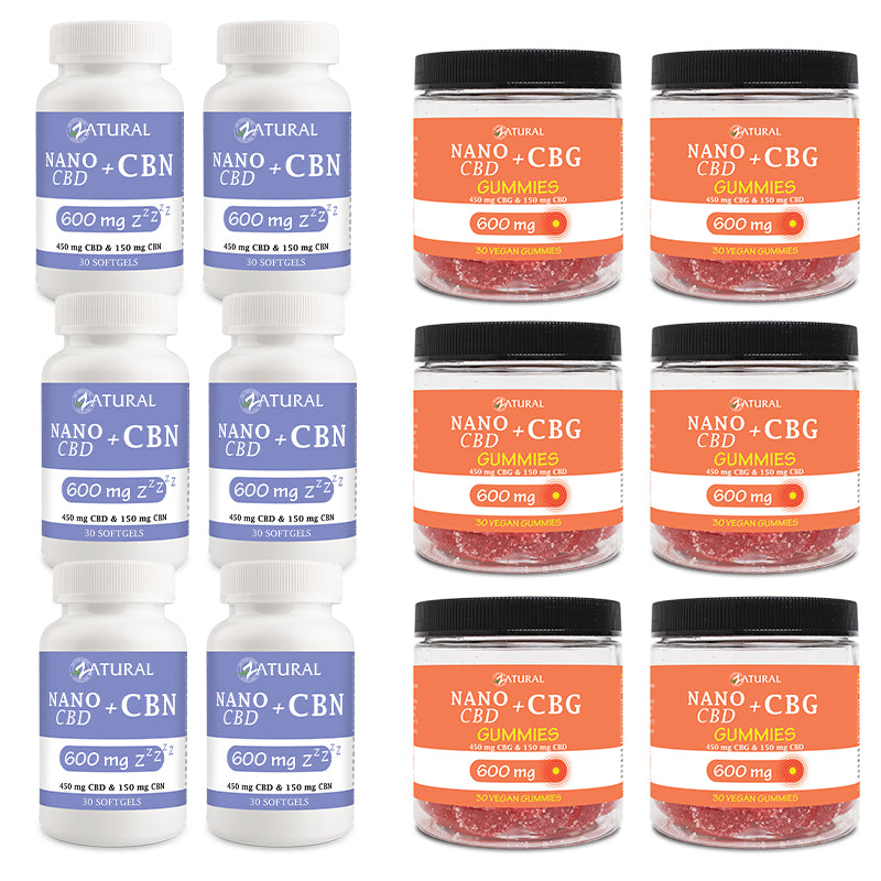 Six Month Supply CBN Softgels and CBG Gummies 600mg 