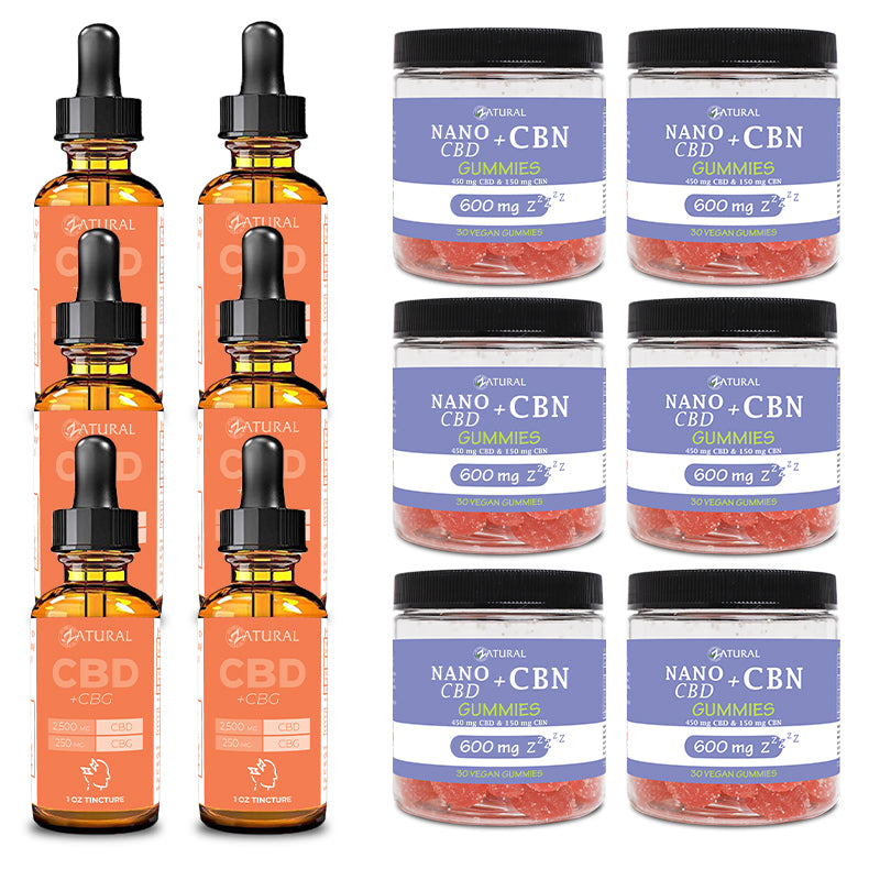 Six Month Supply CBG Oil and CBN Gummies 600mg
