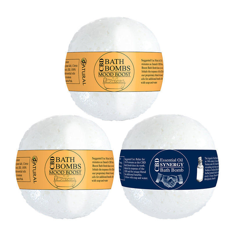 CBD Bath Bomb with mood boost, mood boost, and Synergy