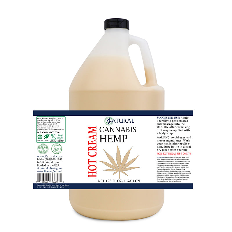 Hemp Hot Cream 1 Gallon label