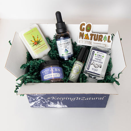 Zatural CBD Subscription box open products
