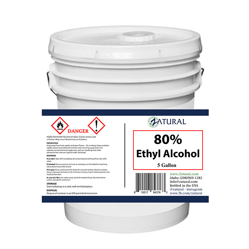 Ethyl Alcohol 5 Gallon label