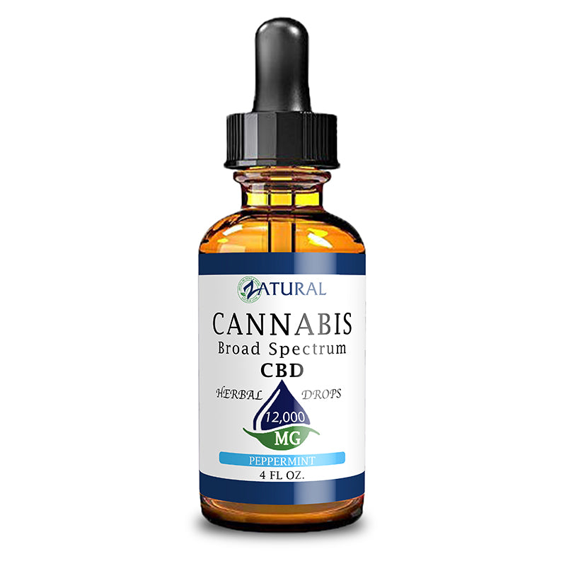 4oz 12,000mg Peppermint Flavored CBD Oil Drops