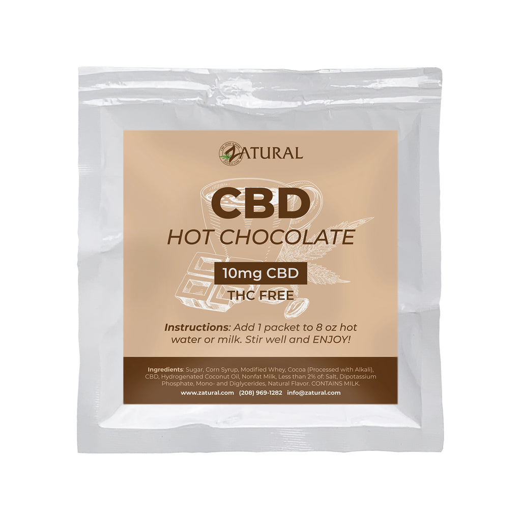 Zatural CBD hot chocolate mix packet