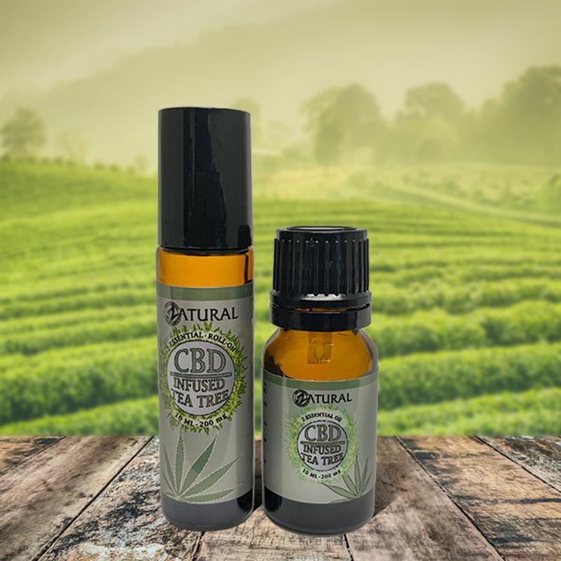 CBD Infused Tea Tree oil and roll on by a field