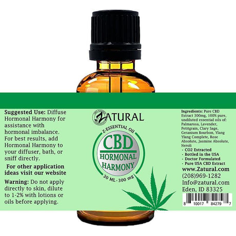 30 ml CBD Hormonal Harmony Essential oil label