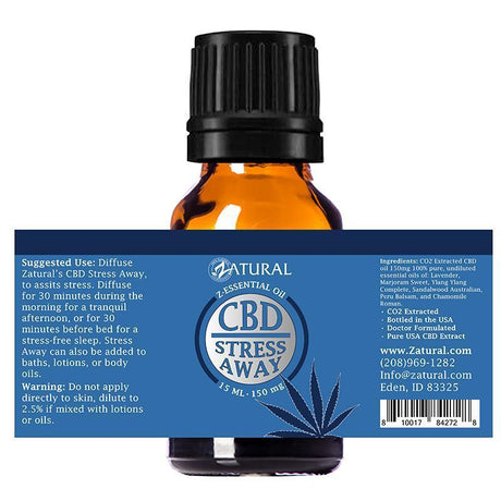 Stress Away CBD Essential oil 15ml label