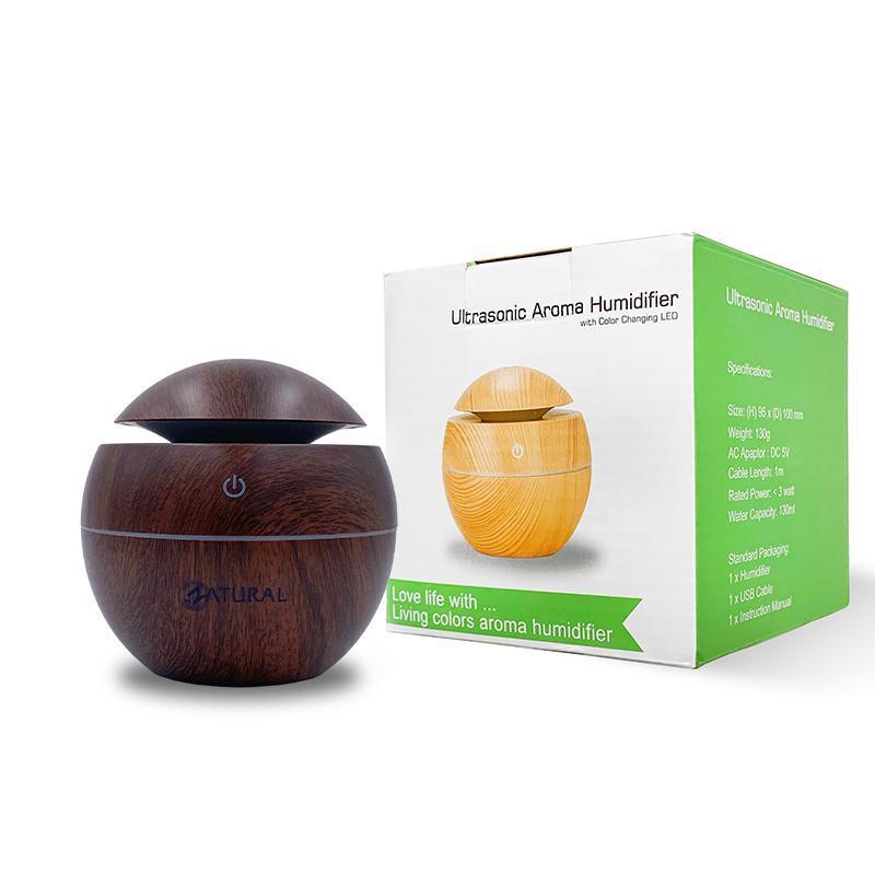 Zatural Dark Wood Grain Humidifier and box