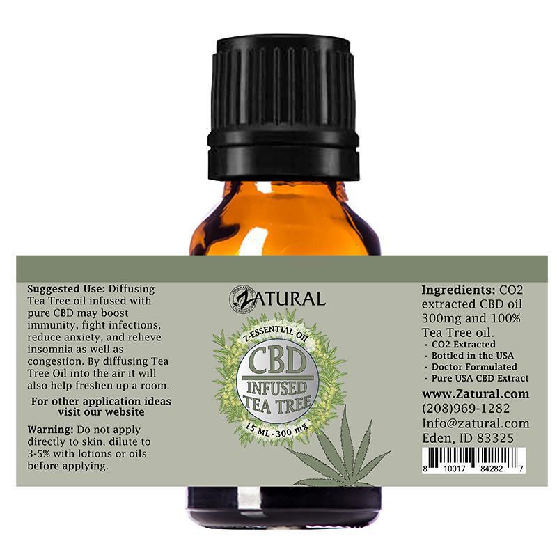CBD Infused Tea Tree oil 15ml label