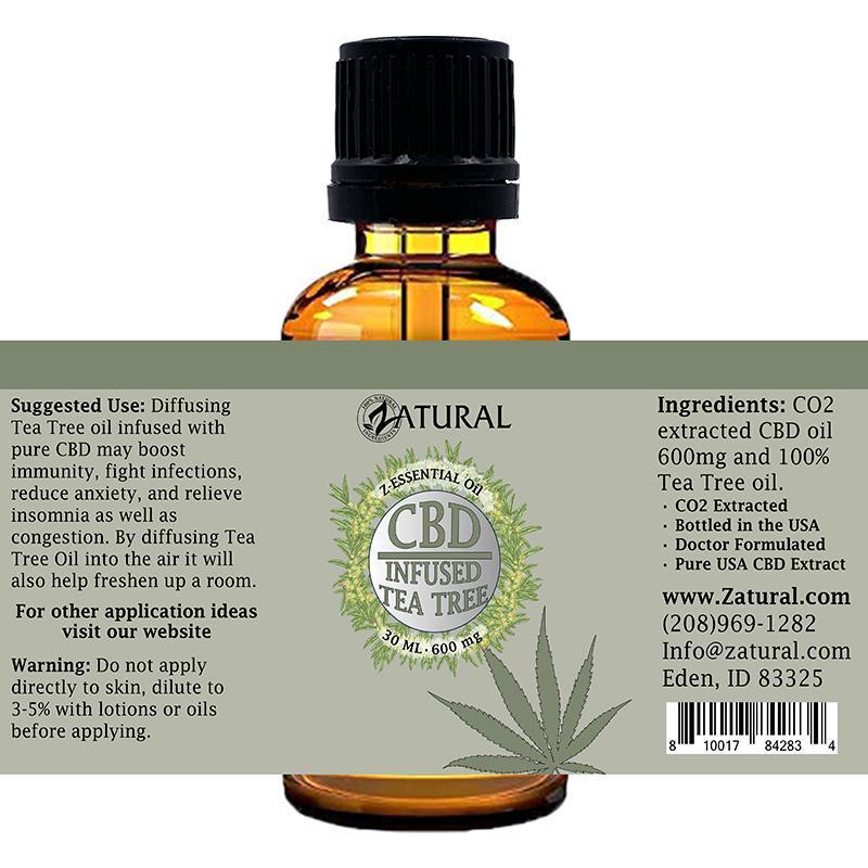 CBD Infused Tea Tree oil 30ml label