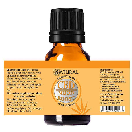 CBD Mood boost Essential oil 15ml label