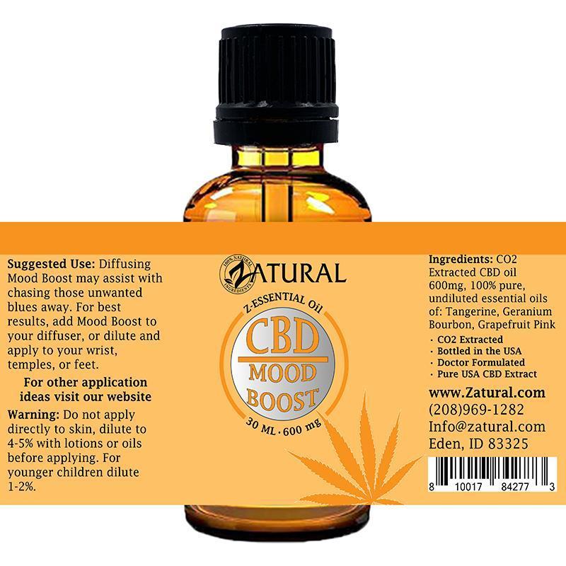 CBD Mood boost Essential oil 30ml label